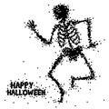 Funny cute dancing skeleton for a Happy Halloween season Royalty Free Stock Photo