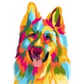 Funny and cute dog vector pop art full colours Royalty Free Stock Photo