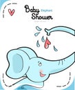 Funny cute elephant having shower