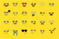 Funny, cute emoji sticker set