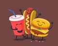 Funny cute fast food. Royalty Free Stock Photo