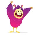 Funny cute furry monster character Royalty Free Stock Photo