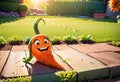 Funny cute happy carrot characters bundle set. cheerful carrot in the garden