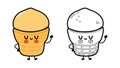 Funny cute happy Ice cream characters bundle set. Vector hand drawn cartoon kawaii character illustration icon. Cute Ice Royalty Free Stock Photo