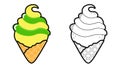 Funny cute happy Ice cream characters bundle set. Vector hand drawn cartoon kawaii character illustration icon. Cute Ice Royalty Free Stock Photo