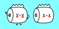 Funny cute happy toilet paper Cute funny toilet paper character. Vector hand drawn cartoon kawaii character illustration Royalty Free Stock Photo