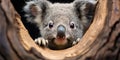 funny and cute koala on a tree, animals of australia, Generative AI Royalty Free Stock Photo