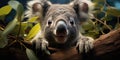 funny and cute koala on a tree, animals of australia, Generative AI Royalty Free Stock Photo