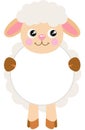 Funny cute lamb sheep round frame