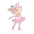 Funny cute pig is in a beautiful dress Royalty Free Stock Photo