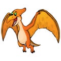 Funny cute pterodactyl. Vector illustration. Royalty Free Stock Photo