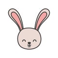 Funny cute rabbit little head animal cartoon