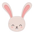 Funny cute rabbit little head animal cartoon