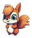 Funny and cute squirrel transparency sticker