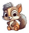 Funny and cute squirrel transparency sticker