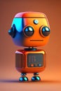 Funny cute tech robot friend, warm autumn colors, Ai generated i