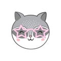 funny cute vector illustration of a raccoon wearing eyeglasses. Royalty Free Stock Photo