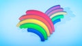 Curvy Rainbow Arces in Celeste Backdrop