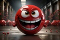 funny 3D red smiley face Royalty Free Stock Photo