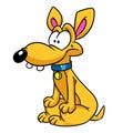 Funny dachshund parody animal sitting illustration cartoon character isolated