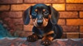 funny dachshund puppy Generative AI Royalty Free Stock Photo