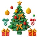 Funny decoration for new year, christmas. Plasticine sculpture
