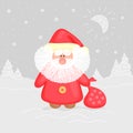 Funny Ded Moroz with gift bag