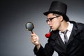 Funny detective with pipe Royalty Free Stock Photo