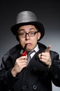 Funny detective with pipe Royalty Free Stock Photo