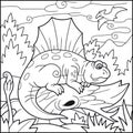 Funny Dimetrodon, coloring book Royalty Free Stock Photo