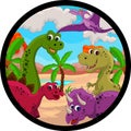 Funny dinosaur cartoon Royalty Free Stock Photo