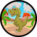 Funny dinosaur cartoon Royalty Free Stock Photo