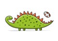 Funny dinosaur, childish style. Sketch for your design Royalty Free Stock Photo