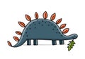 Funny dinosaur, childish style. Sketch for your design Royalty Free Stock Photo