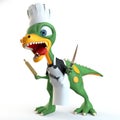 Funny dinosaur cook Royalty Free Stock Photo