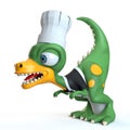 Funny dinosaur cook Royalty Free Stock Photo