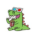 dinosaur in 3d glasses