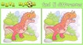 funny dinosaur, find five differences Royalty Free Stock Photo