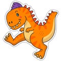 Funny dinosaur Tyrannosaurus sticker.