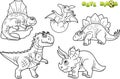 Funny dinosaurs, set of images Royalty Free Stock Photo