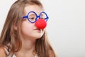 Funny disguise for little girl Royalty Free Stock Photo