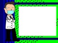 Funny doctor kid cartoon expression frame background Royalty Free Stock Photo
