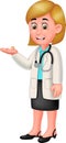 Funny Doctor In White Suit Cartoon