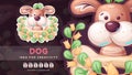 Funny dog with bone - cute sticker