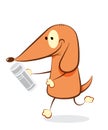 Funny Dog bringing a newspaper Royalty Free Stock Photo