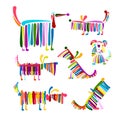 Funny dog, colorful collection for your design