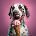 funny dog eating icecream Royalty Free Stock Photo