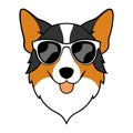 Funny dog head vector art illustration Royalty Free Stock Photo