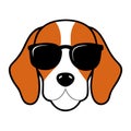 Funny dog head vector art illustration Royalty Free Stock Photo