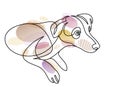 Funny dog linear vector illustration isolated, Jack Russel Terrier pet playful and cute.